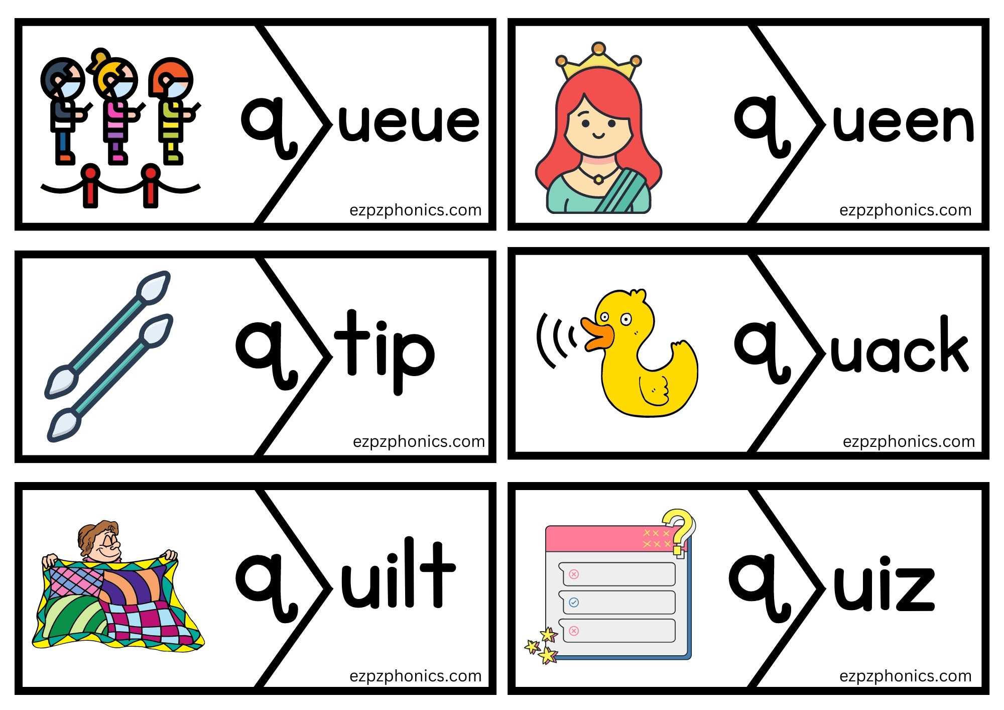 Letter Q Puzzle Word Match 1